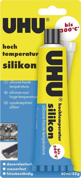 Immagine prodotto UHU Silicone per alte temperature (0.08 kg, Nero, 80 ml)