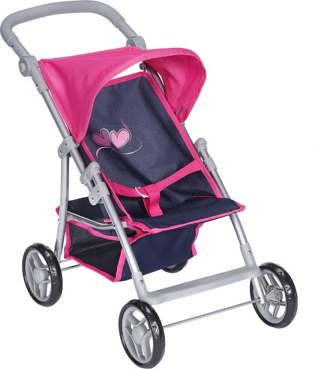 Produktbild Knorrtoys Puppenbuggy Liba - flying hearts blue pink
