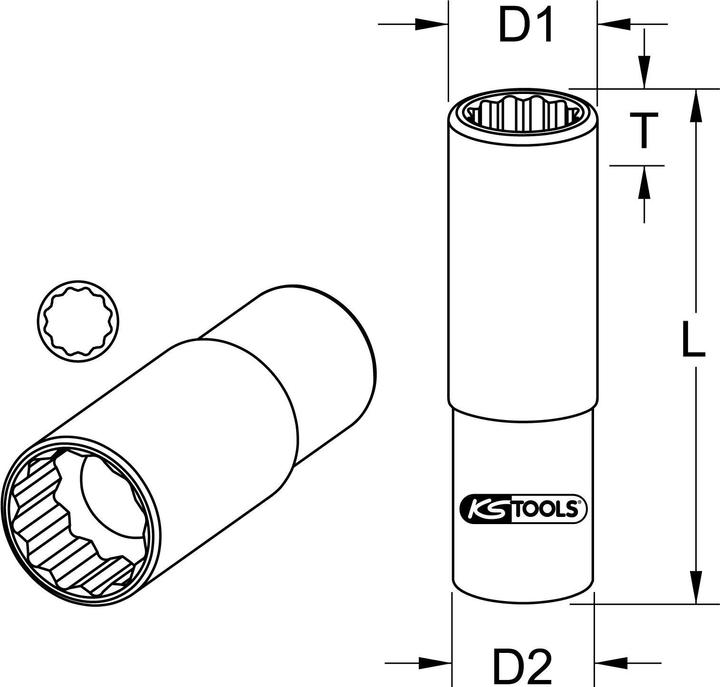 Immagine prodotto KS Tools 1/2" presa lunga (15/16")