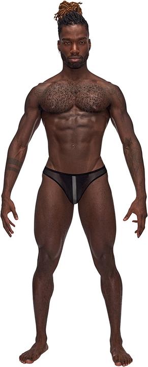 Actual product image Male Power Landing Strip Bikini Brief - Black - L (L)