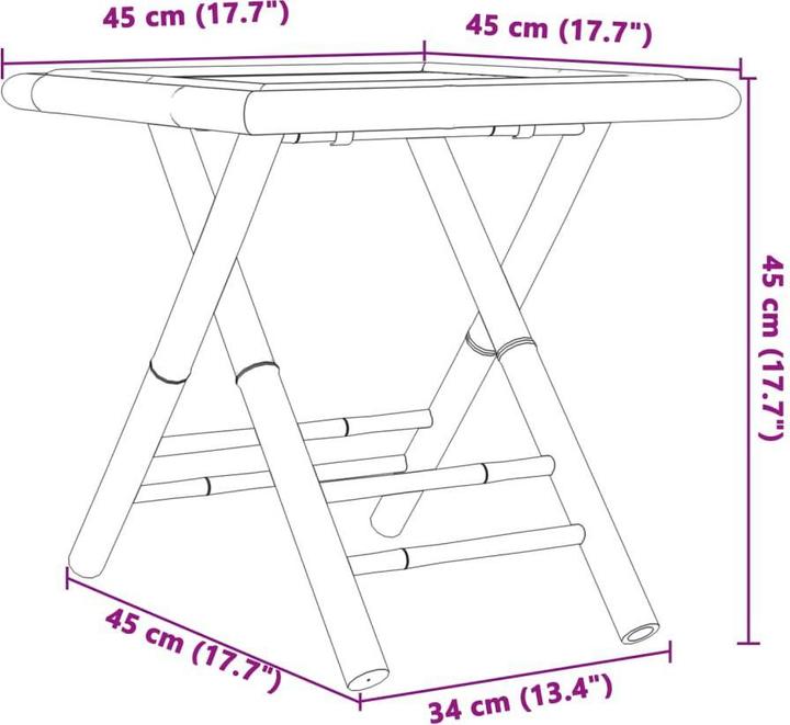 Immagine prodotto VidaXL Tavolo da giardino pieghevole (45 cm)
