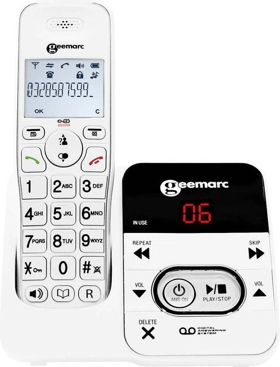 Produktbild Geemarc AMPLIDECT 295 Schnurloses Seniorentelefon Anrufbeantworter Beleuchtetes Display Weiss