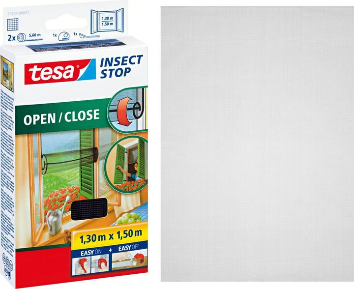 Actual product image tesa Insect screen COMFORT for windows, with Velcro tape, self-adhesive, without drilling (130 x 150 cm)