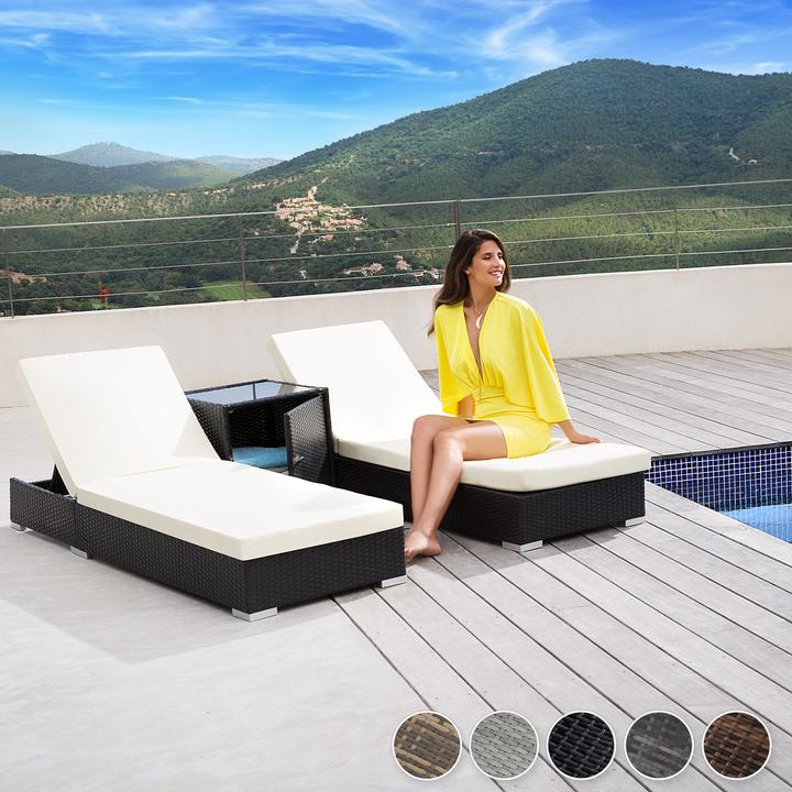 Actual product image tectake Sun loungers rattan (184 cm)