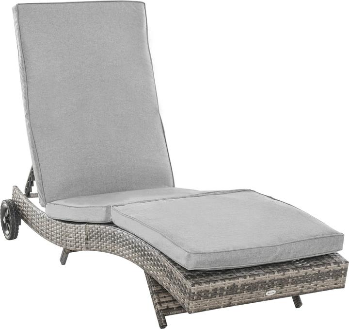 Immagine prodotto Outsunny Lettino da giardino con ruote (207 cm)