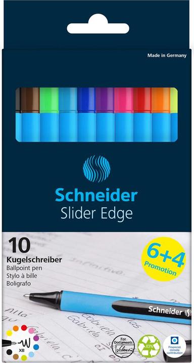 Actual product image Schneider Kugelschreiber Slider Edge XB Promotion 10 Farben 6 + 4 Stück (10 x)