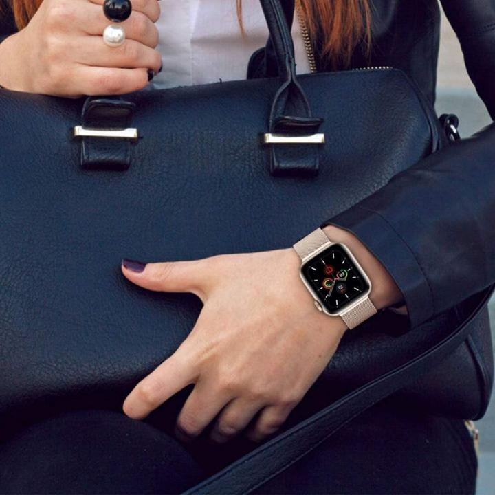 Immagine prodotto Tech Cinturino per smartwatch Apple 1/2/3, colore rosa, 42 mm (Acciaio inossidabile, Apple Watch SE)