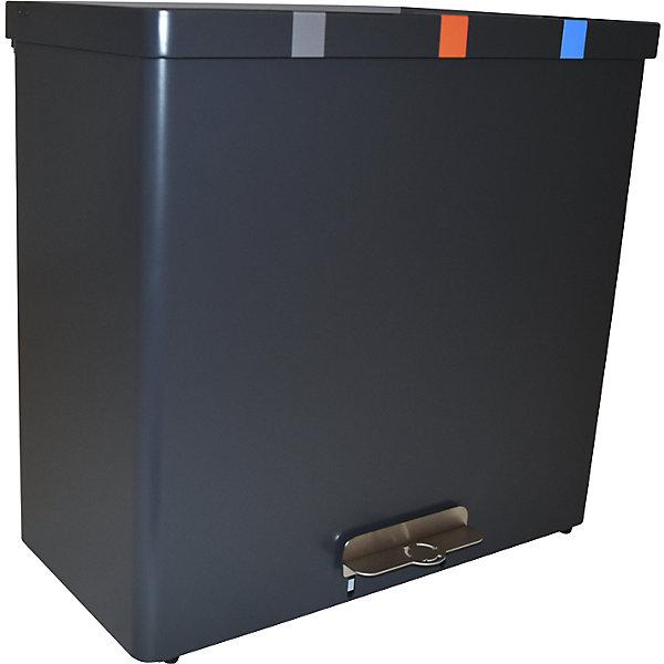 Actual product image ReinigungsBerater Waste separation system RecycloKick 3 waste separator 3 x 34 L graphite with three inner bins, (102 l)