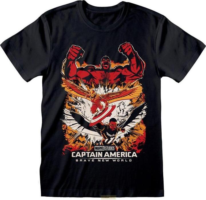 Heroes Inc Captain America Brave New World T-Shirt Montage Grösse M (M)