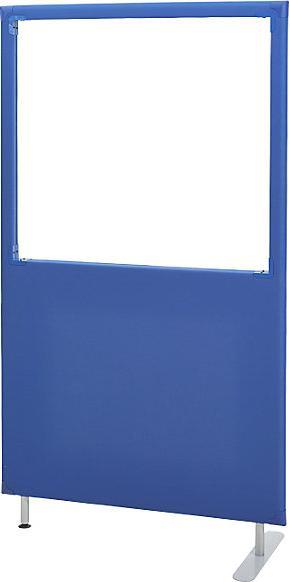 Actual product image eurokraft pro Soundproof partition, panel with window, height 1800 mm, width 1000 mm, blue. (1000 x 1800 x 50 mm)