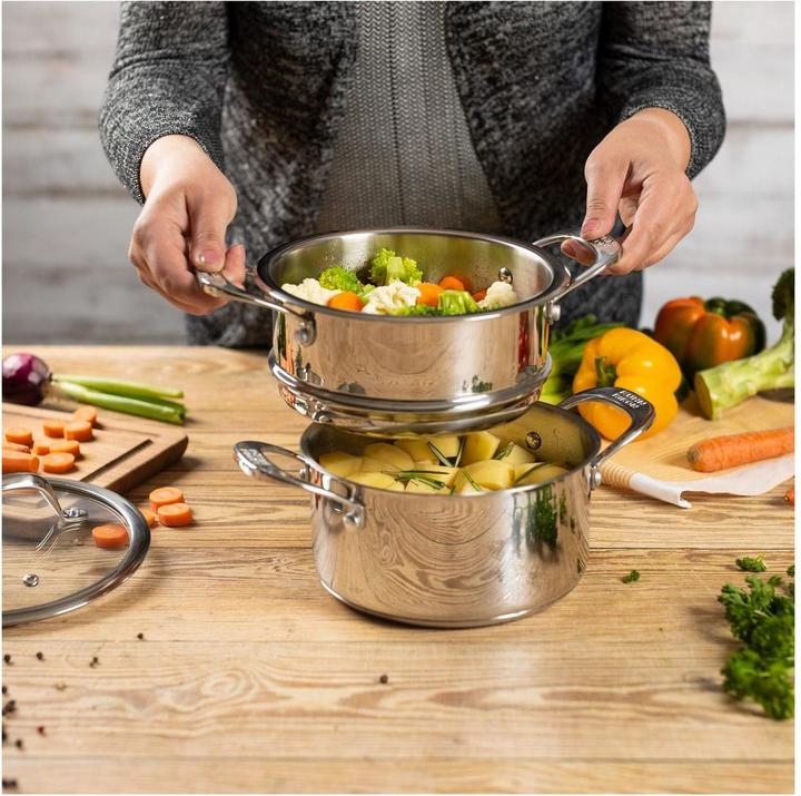Actual product image Kuhn Rikon ALLROUND 2-tier steamer set 3.1 L • Ø 20cm (20 cm, Metal)