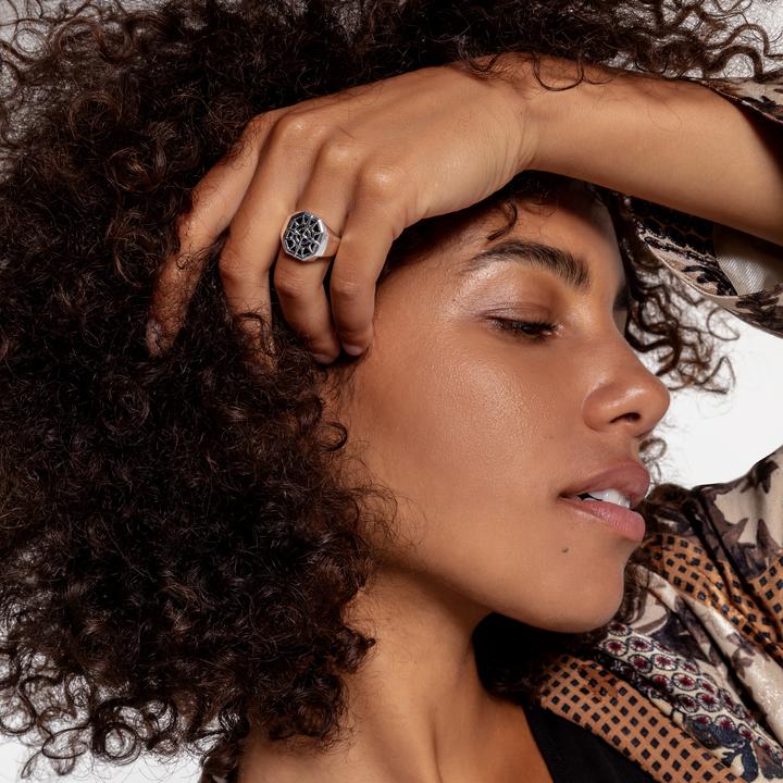 Image du produit Thomas Sabo Bague boussole noire (54, Argent 925)