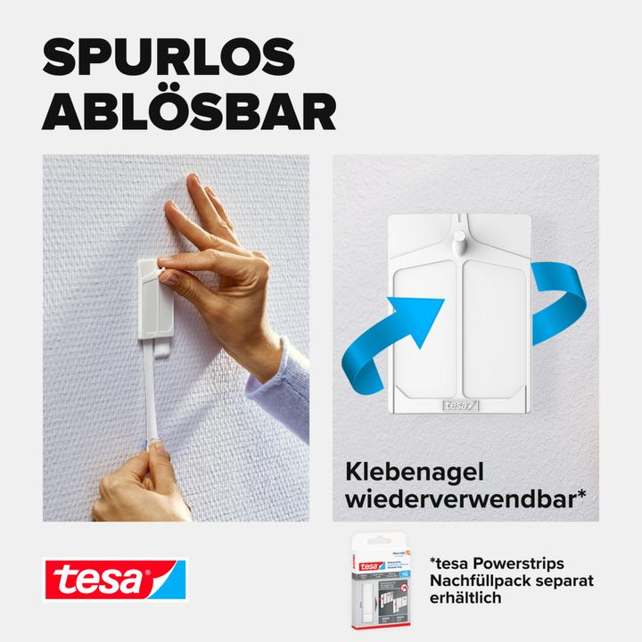 Actual product image tesa Adhesive nail for wallpaper & plaster, 2kg holding power, removable without a trace & reusable, 2