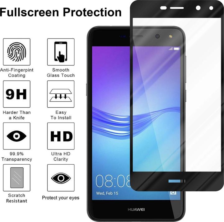 Immagine prodotto Cadorabo Vetro di protezione del display a schermo intero (1 Pezzo/i, Huawei Y5 (2017), Huawei Y6 (2017))