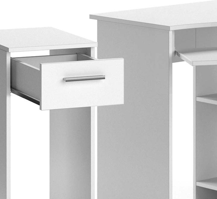 Immagine prodotto Vicco Scrivania angolare Odin, bianca, 83 x 76 cm Set con mobile porta PC