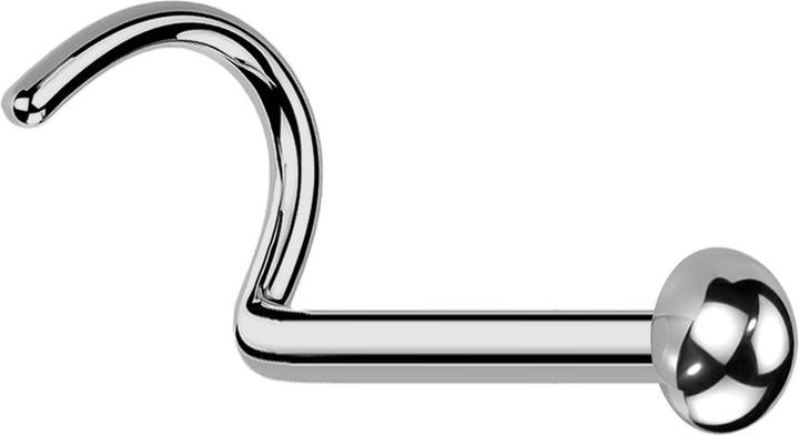 Star Piercing Nasenstecker gebogen silber mit Kuppel (ohne Messing, Titan G23)