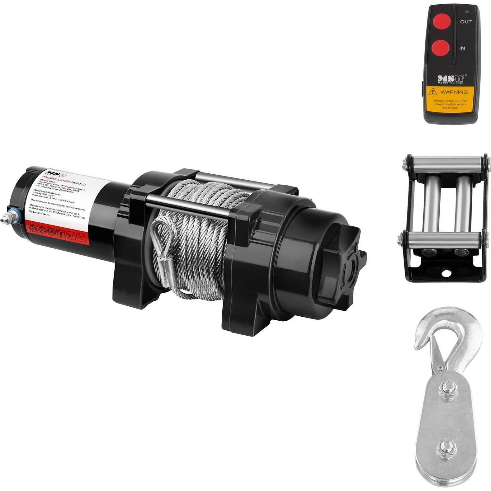 Elektrische Seilwinde 200KG - 12V Hebezeug Mit Fernbedienung IP67 Wasserdicht