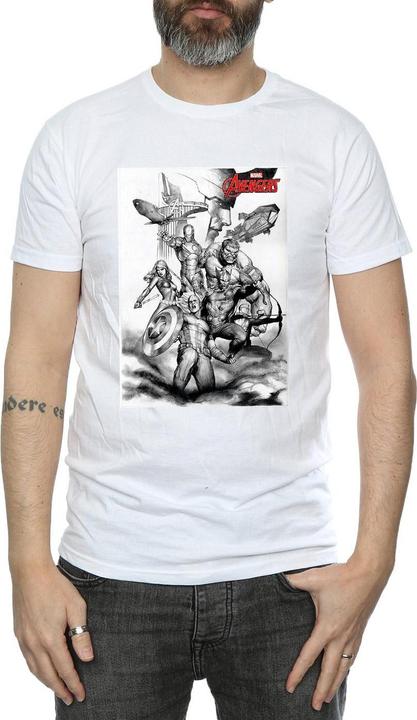 Image du produit Mens Avengers Assemble Team Sketch T-Shirt (XL)
