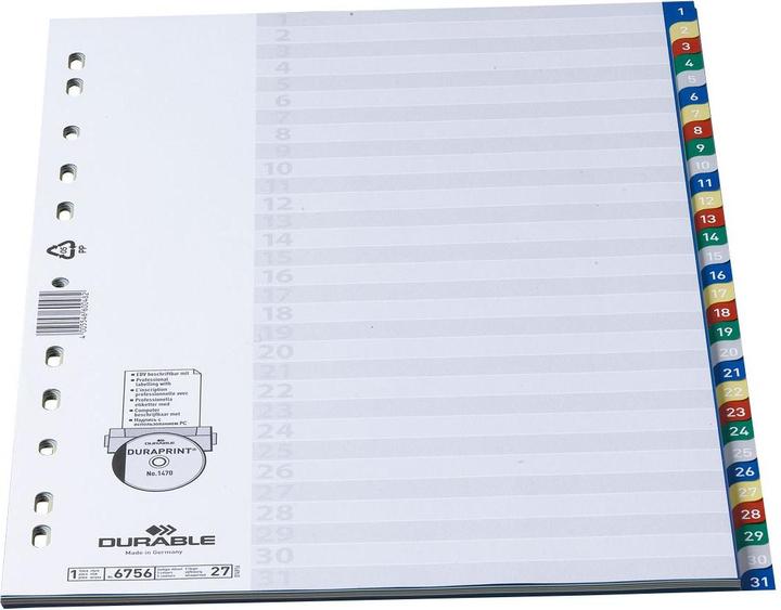 Produktbild Durable PP-Register, diverse Ausführungen, einzeln