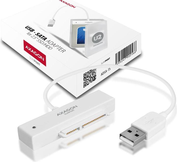 Actual product image Axagon ADSA-1S6 SLIMPort Adapter, USB 2.0, 2.5" SSD/HDD, SATA - with Case (2.5")