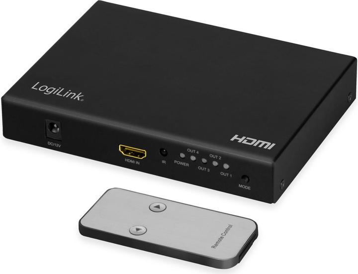LogiLink HDMI video wall processor, 2x2 port, 4K/60 Hz, HDR, RC