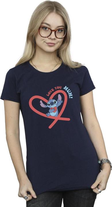 Actual product image Disney Womens/Ladies Lilo & Stitch Love You Mum Cotton T-Shirt (XXL)