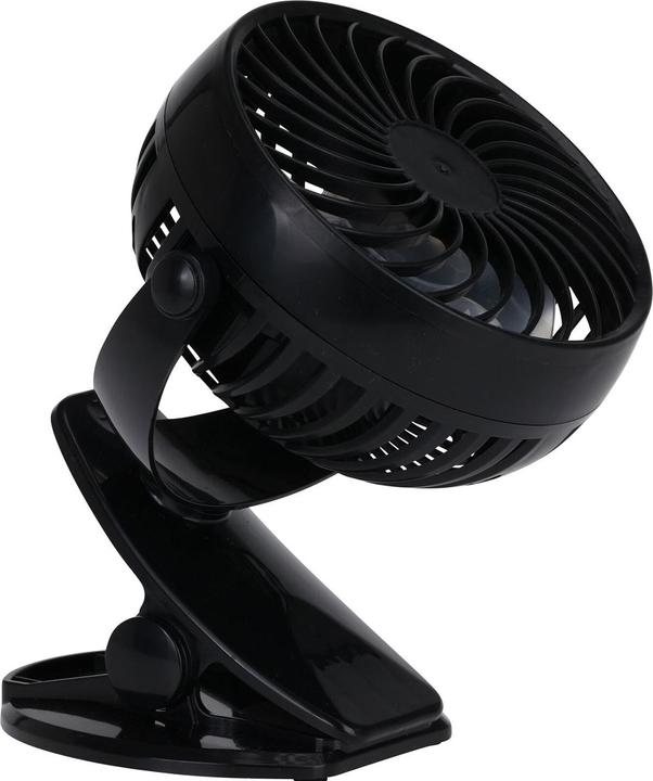 Produktbild H & S Collection Mobiler Ventilator mit Klemme, 3 Modi, schwarz, Akkubetrieb