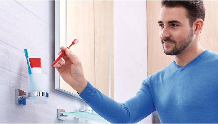 Actual product image tesa EKKRO toothbrush tumbler incl. adhesive solution without drilling