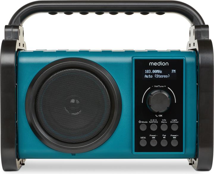 Productafbeelding Medion MD 43877 DAB+/BT klusradio zwart / blauw (DAB+, MW, AM, FM, PLL, Bluetooth)