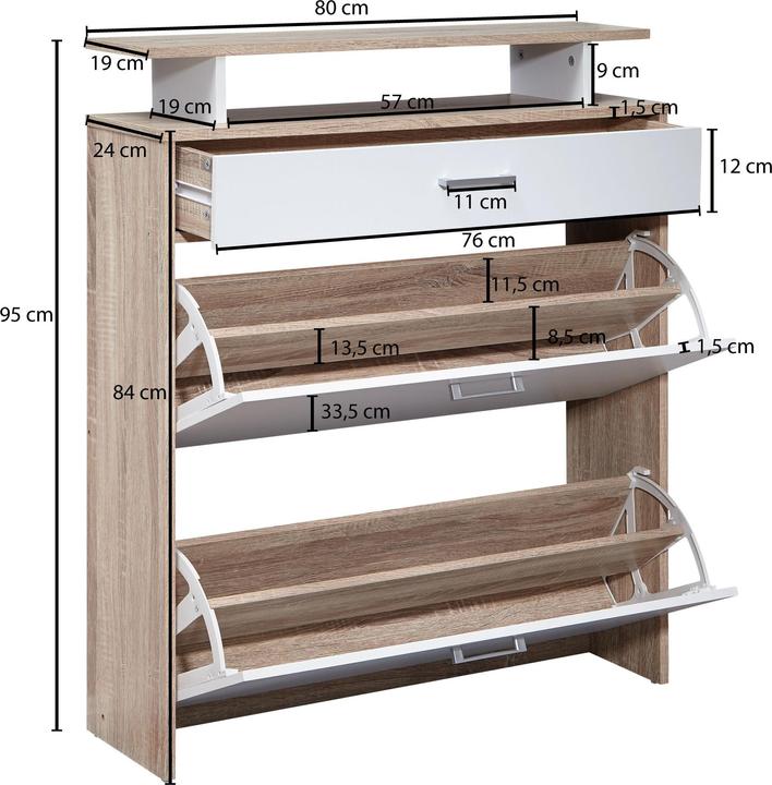 Actual product image Wohnling Micah (80 x 24 x 94 cm)