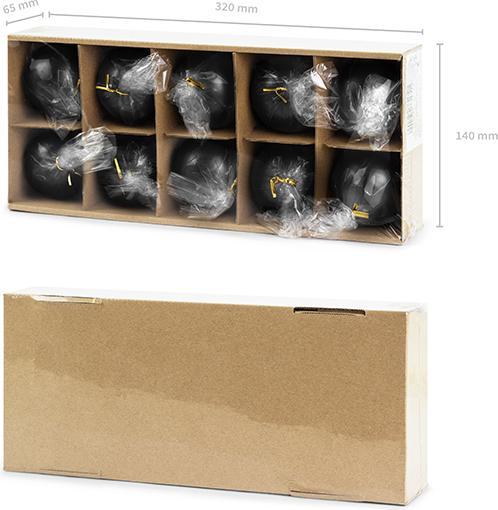Immagine prodotto Partydeco Candela a sfera nera - 6 cm (10 pezzi) (10 pz.)