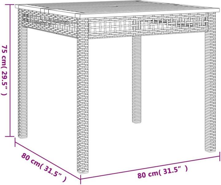 Produktbild VidaXL Gartentisch (80 cm)