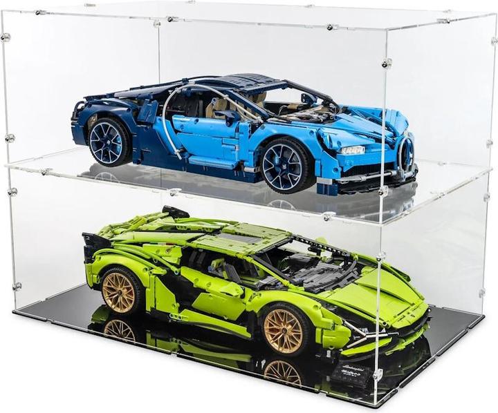 Image du produit iDisplayit Présentoir en acrylique XL pour LEGO® 42083 Bugatti Chiron (avec fond transparent, empilable)