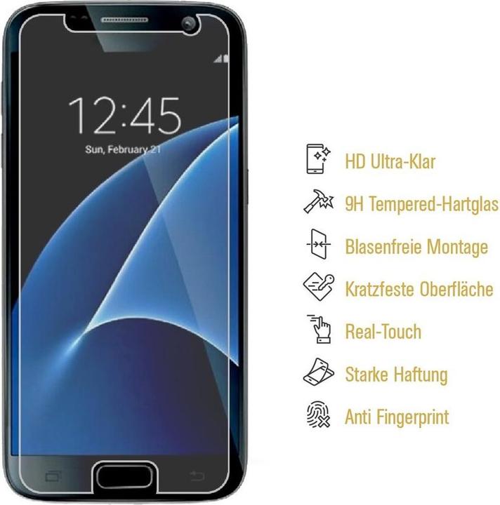 Produktbild Protectorking 3x 3D A++ echtes Tempered 9H Panzerhartglas KLAR (3 Stück, Samsung Galaxy S7)