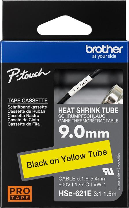 Produktbild Brother Heat-Shrink-Tube schwarz/gelb (0.90 cm, Gelb)