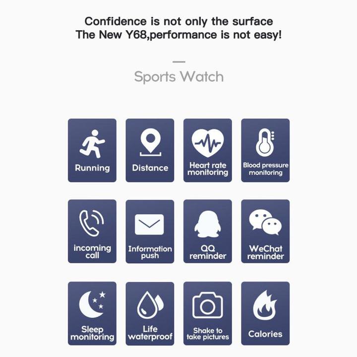 Immagine prodotto PhoneLook Smart Watch FitPro Y68 Fitness Tracker Smart Watch con touchscreen + programmi