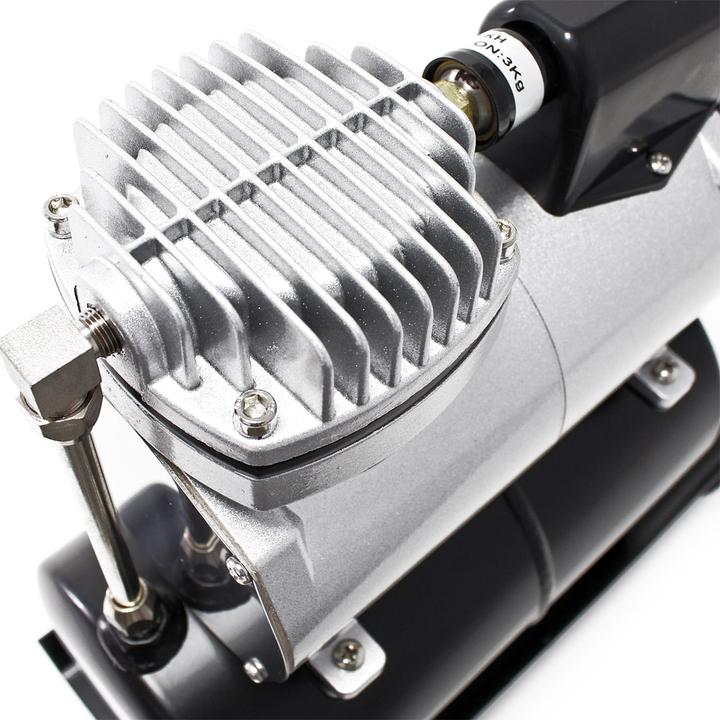 Immagine prodotto Wiltec Compresseur Airbrush AF186A Réserv. air 1 cyl. 4 bar Coup. automatique (4 bar, 3 l)
