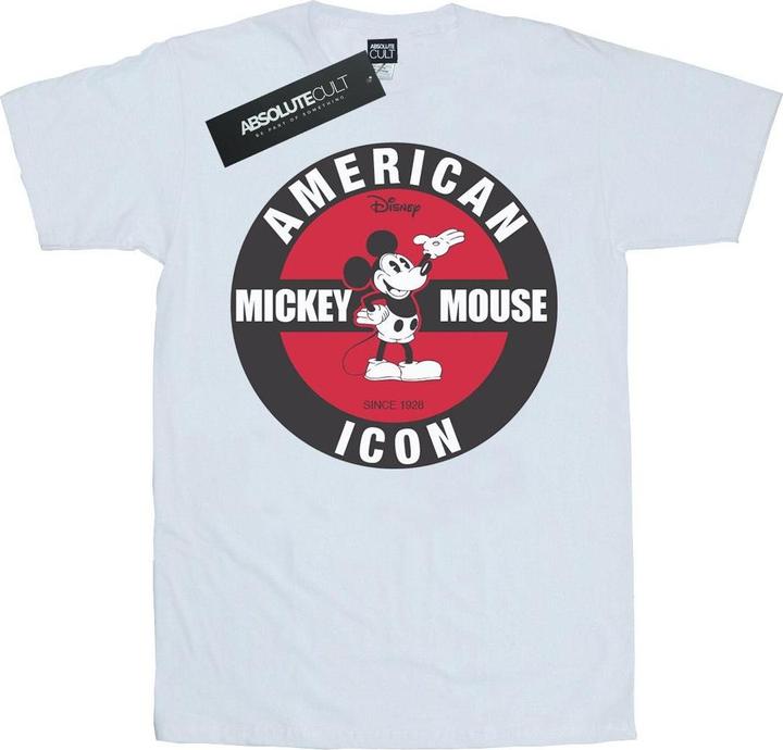 Actual product image Disney Womens/Ladies Mickey Mouse American Icon Cotton Boyfriend T-Shirt (L)