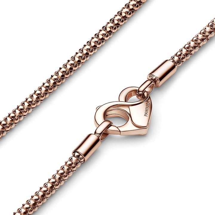 Actual product image Pandora Moments Link Necklace with Rivets (Metal, rose gold-plated, 45 cm)