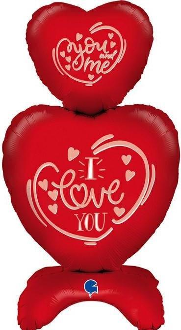 Immagine prodotto Amscan Palloncino XL I Love you - you and me heart (autogonfiabile con aria)