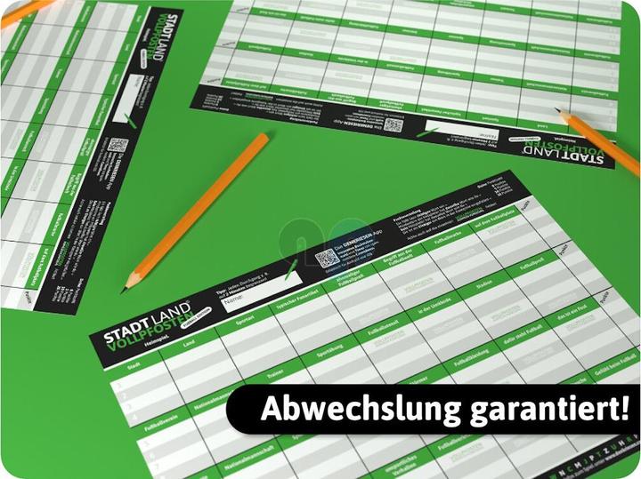 Actual product image Denkriesen STADT LAND VOLLPFOSTEN® A4 - FUSSBALL EDITION "Heimspiel" (Home Game) (German)
