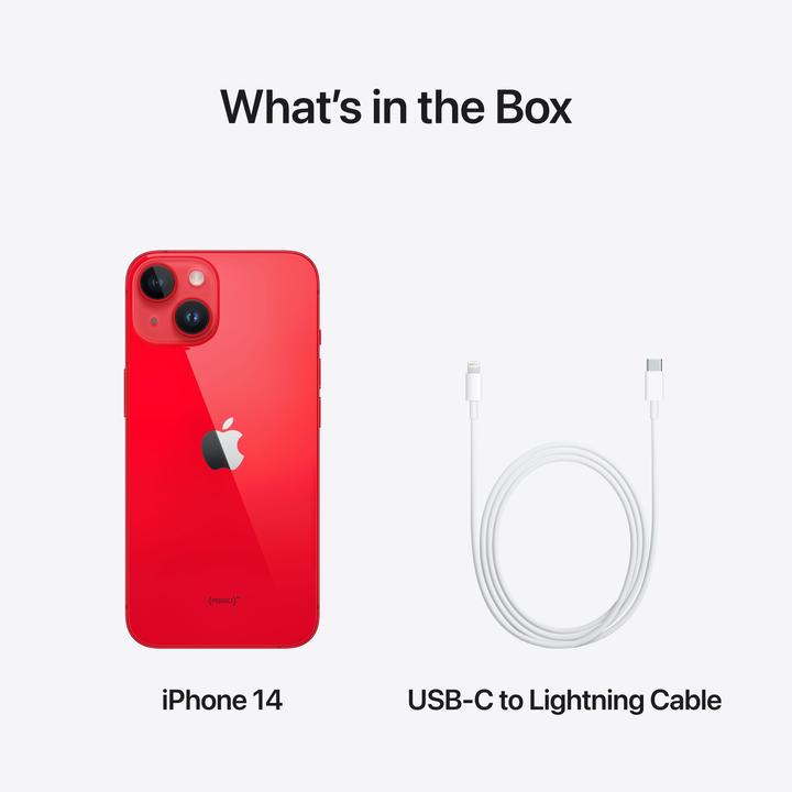 Produktbild Apple iPhone 14 (128 GB, Red, 6.10", SIM + eSIM, 12 Mpx, 5G)