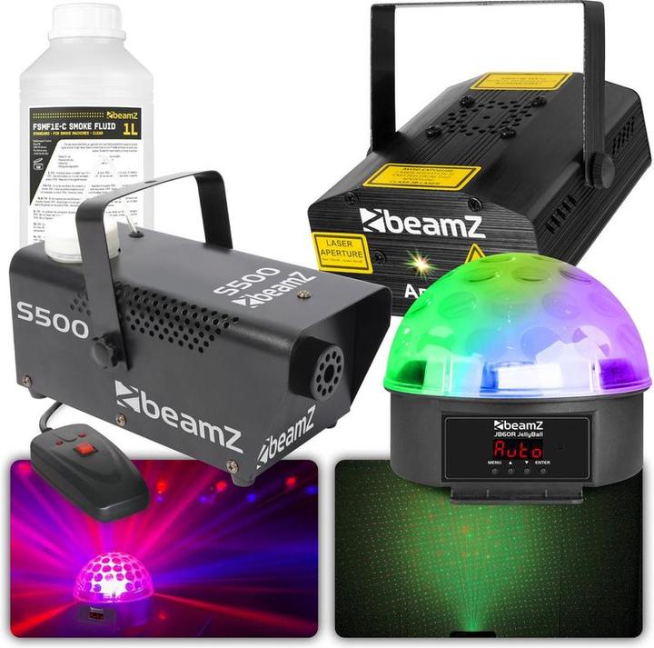 Produktbild BeamZ Partybeleuchtung - Partybeleuchtung mit LED -Disco -Lampe, Laser und 500 -W -Rauchmaschine