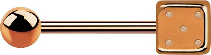 Image du produit Star Piercing Micro Barbell or rose avec boule et cube (Acier chirurgical 316L)