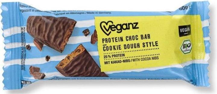 Immagine prodotto Veganz Barretta proteica al cioccolato con impasto per biscotti biologica (1 pz., 50 g)