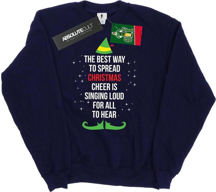 Actual product image Elf Womens/Ladies Christmas Cheer Text Sweatshirt (S)