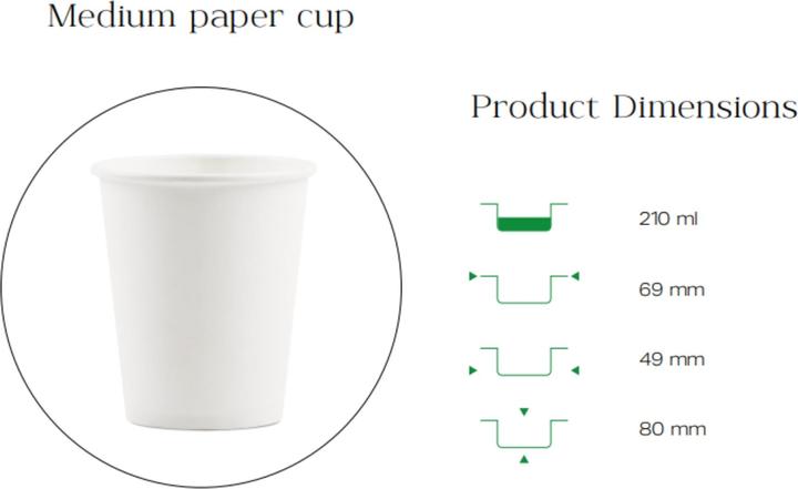 Produktbild TeCup Pappbecher, Trinkbecher, Heissgetränk, Kaffeebecher 7 oz (210 ml) (100 x)