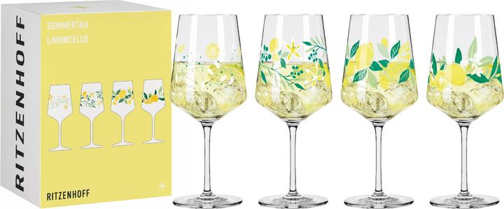 Actual product image Ritzenhoff Aperitif glass SOMMERTAU F24 Limoncello Hugo Set of 4 Contents 544 ml each (5.44 dl, 4 x, Aperitif glasses)