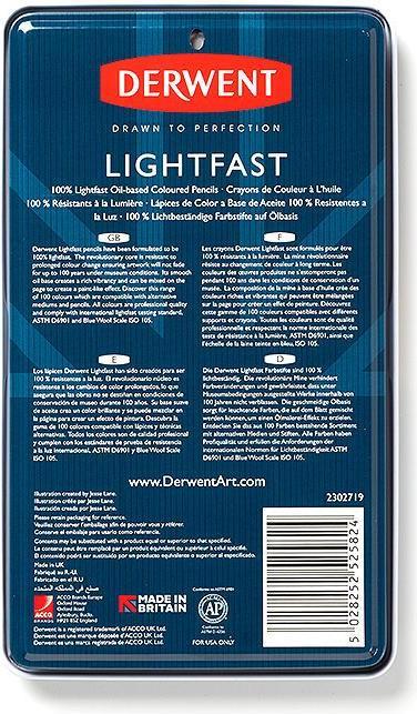 Actual product image Derwent Lightfast coloured pencils, 4 mm, multicoloured, 12 pieces (Multicoloured, 12 x)