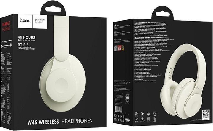 Produktbild Hoco Kabellose Kopfhörer kabellose Kopfhörer milchig weissetooth W45 milchig weiss (46 h, Kabellos)